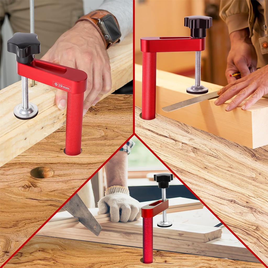 Serplex Bench Dog Clamps for 19mm Workbench Holes featuring Secure Hold & Aluminum Alloy Build