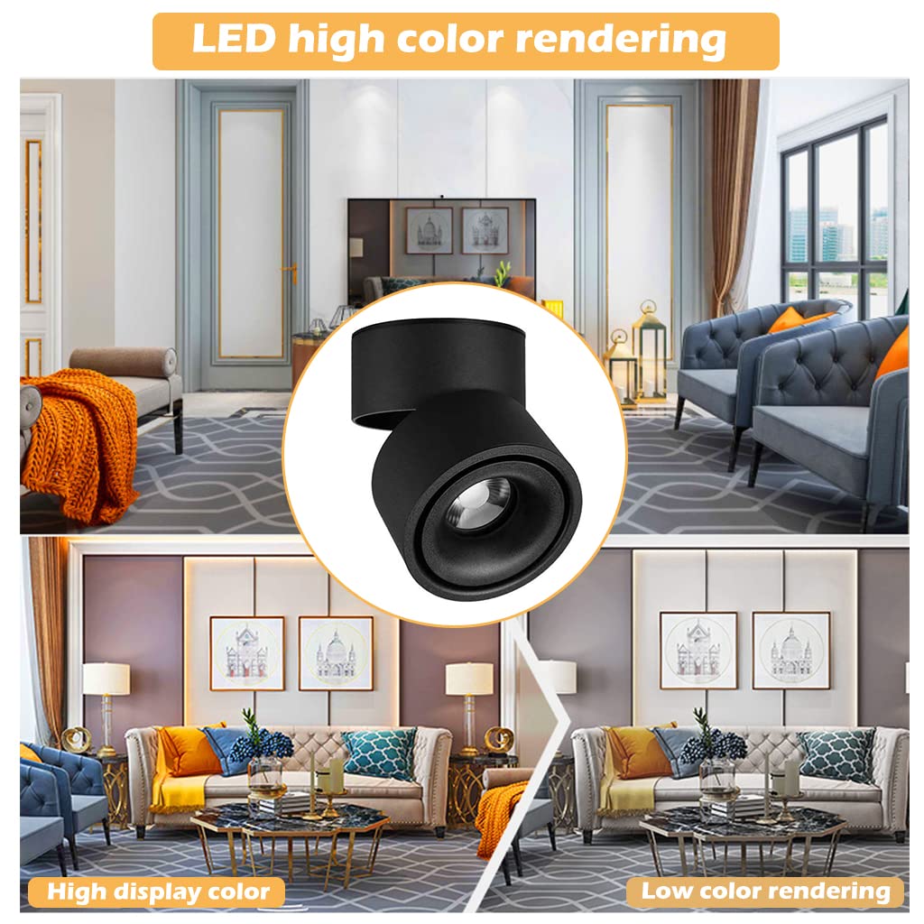 ELEPHANTBOAT Ceiling Spotlight for Home with 10W Warm LED Light and 360° Adjustable Angle | Aluminum Housing
