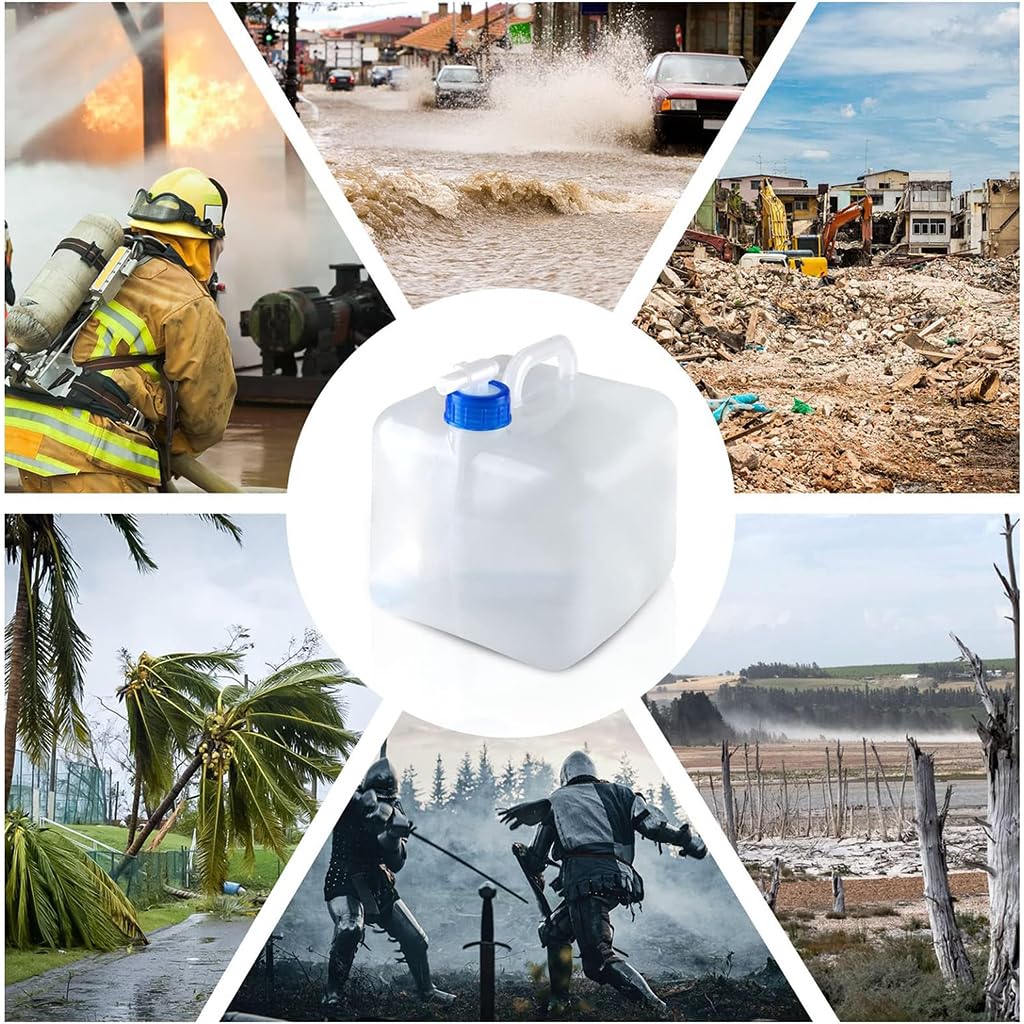 Optifit Collapsible Portable Water Storage Tank for Camping with 20L Capacity and Faucet | BPA-Free LDPE Food-Grade Container