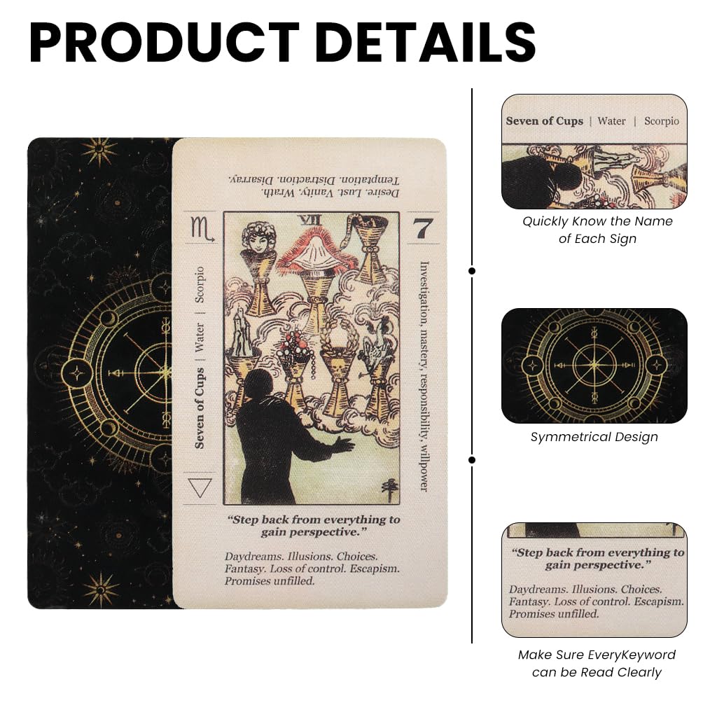 ZIBUYU Tarot Oracle Set for Divination with 78 Mini Cards 10.5×6×2.5 cm | Ideal Gift