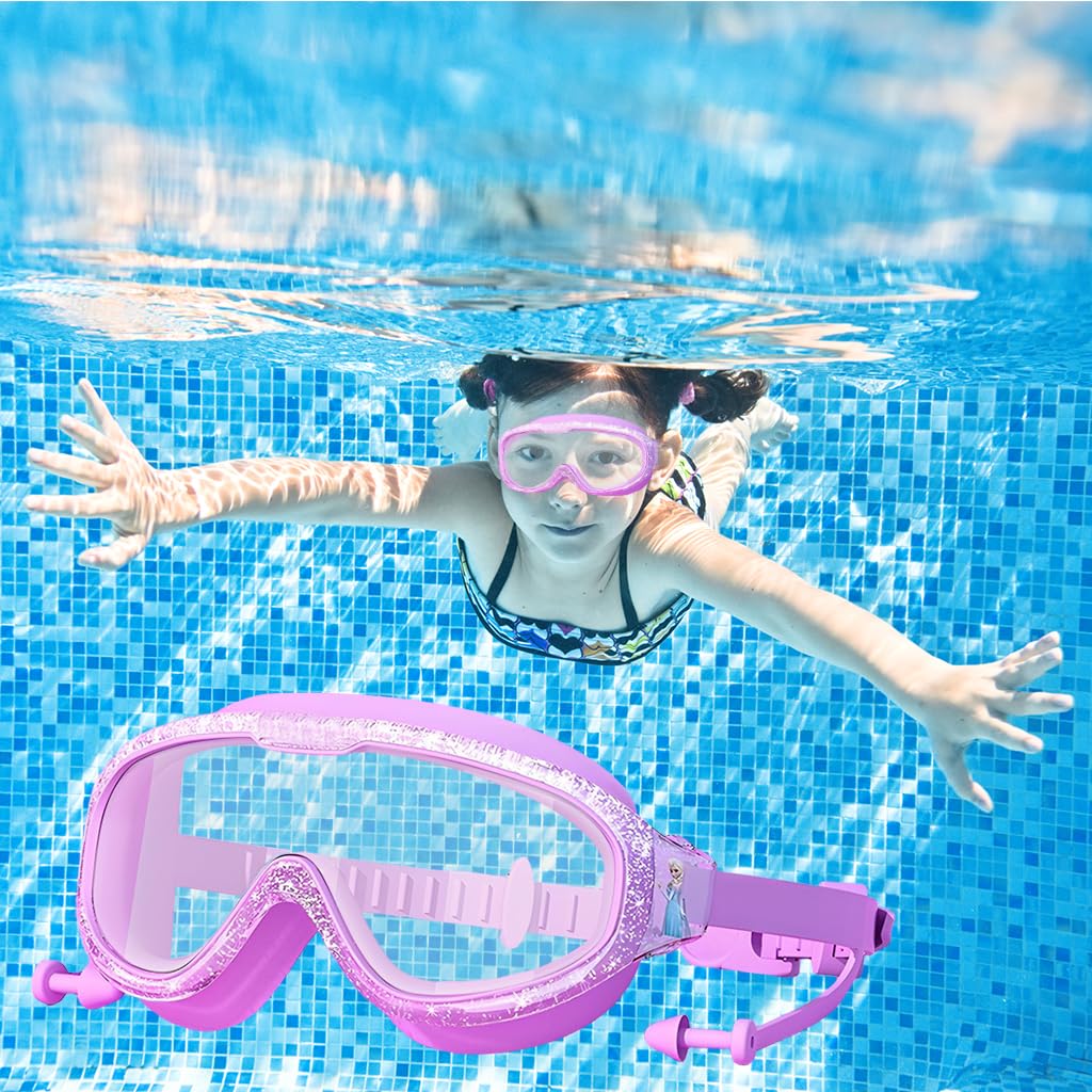 Proberos Swimming Goggles for Girls 6–12 with UV Protection and Anti-Fog Coating | 2PCS Silicone Strap Set
