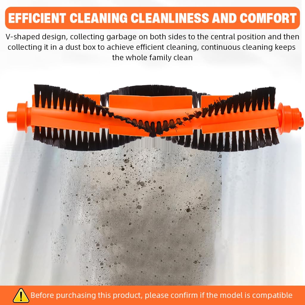 HASTHIP® Compatible with Mi Robot Vacuum Mop-P, Main Brush Replacement Vacuum Cleaner Main Brush for  Mop-P, with Narrow Cleaning Brush for Main Brush.