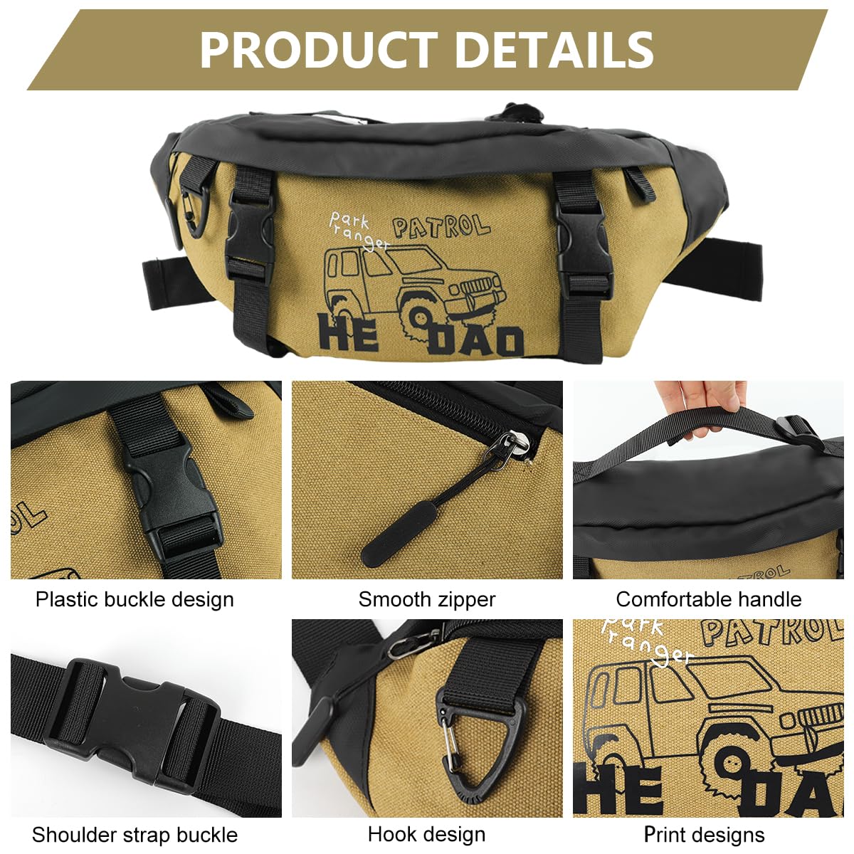 GUSTAVE Crossbody Bag for Daily Travel with Adjustable Strap and Secure Zipper Closure