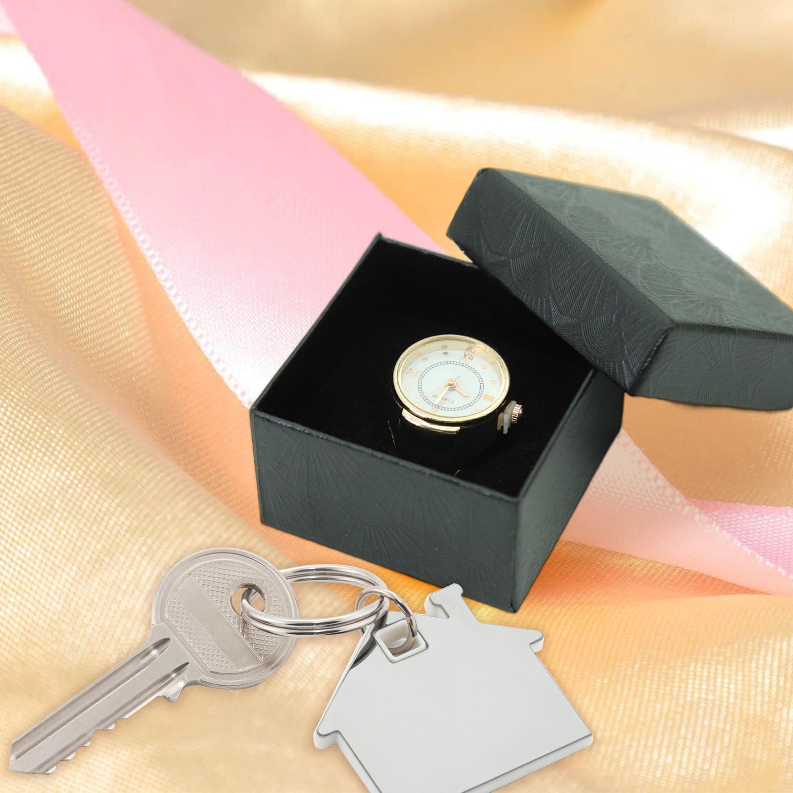 SANNIDHI Ring Watch for Women with Stretchy Band and 0.79–1.38 in Bezel | Rose Gold Gift