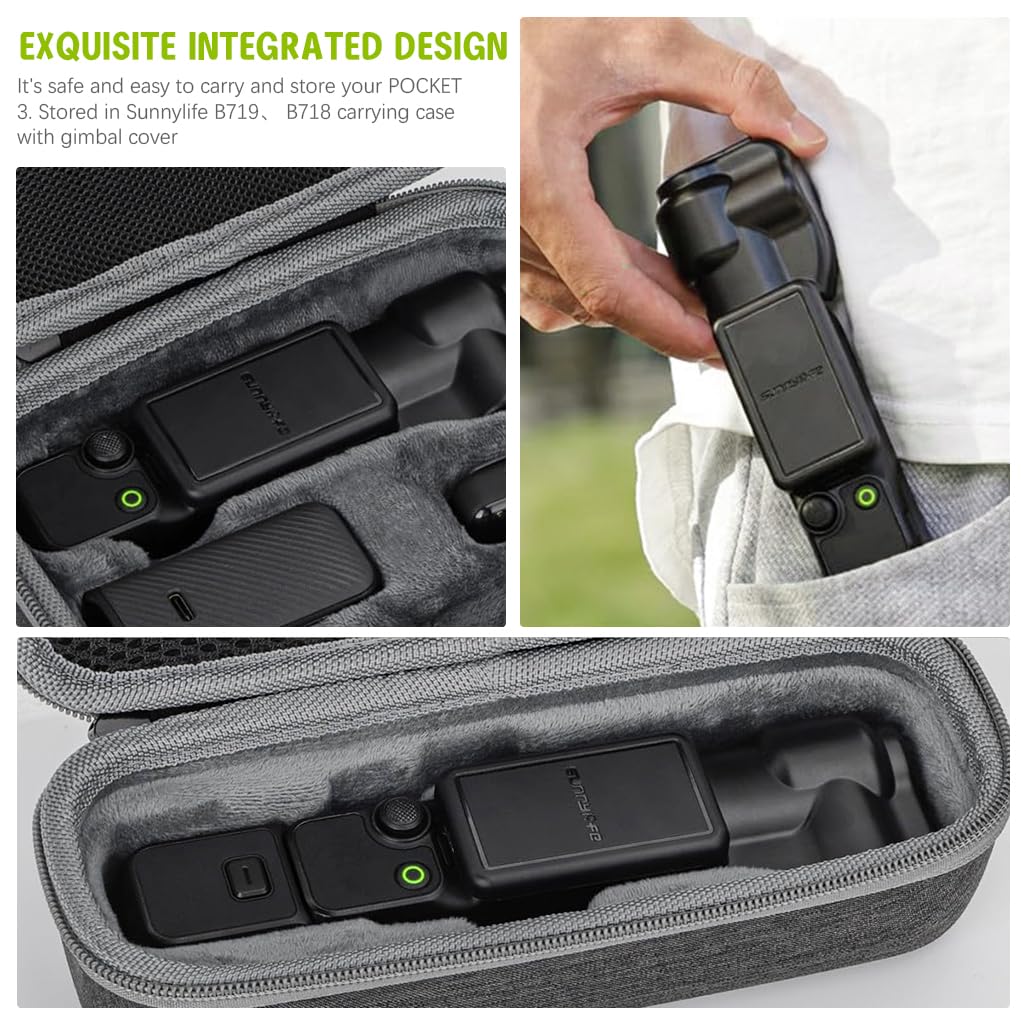 ZORBES Protective Cover for DJI OSMO Pocket 3 with Openable Hood and ABS Lens Shield | Snap-On Anti-Scratch Design