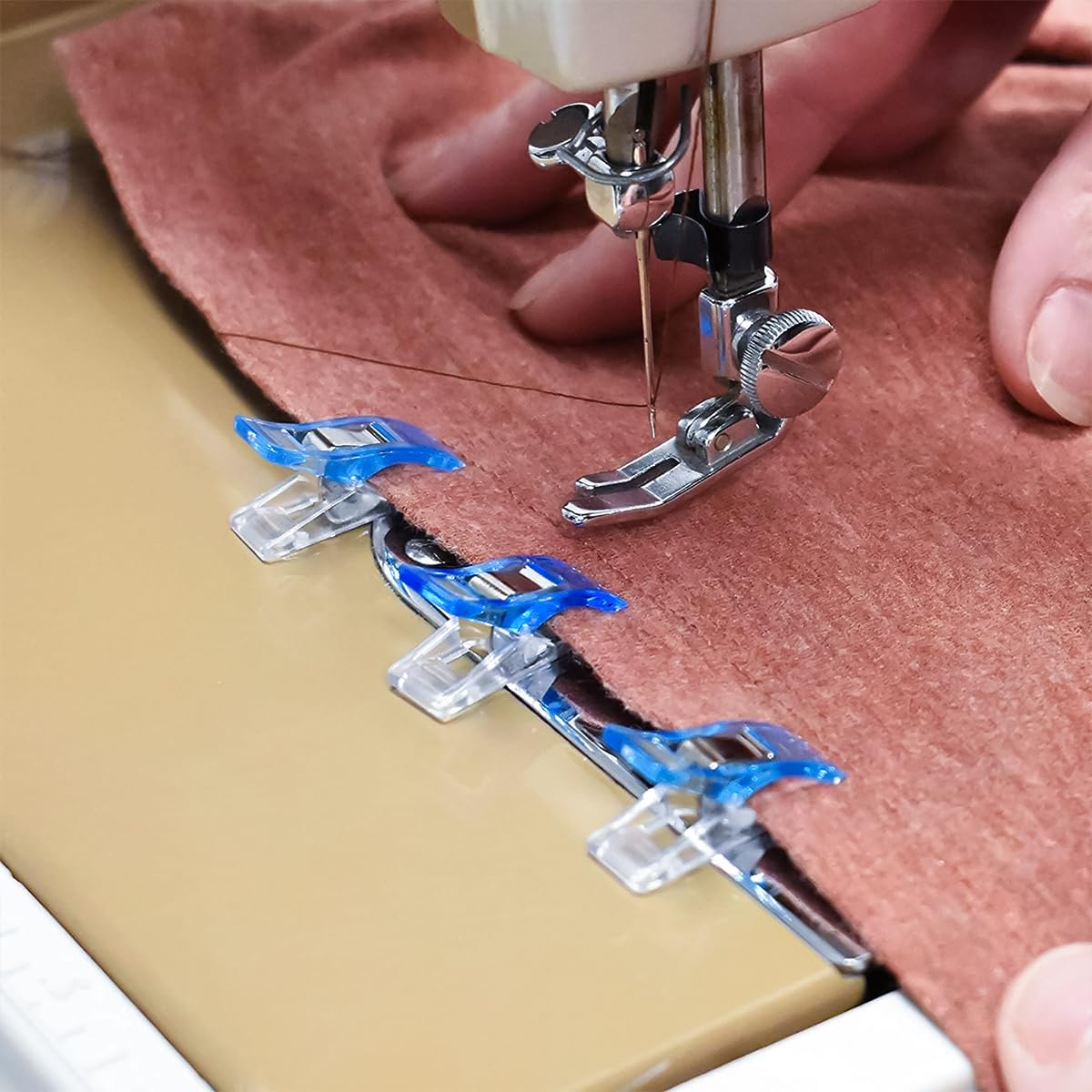 HASTHIP Sewing Clips for Fabric and Quilting 50 Pcs featuring Flat Base Spring Clip Design