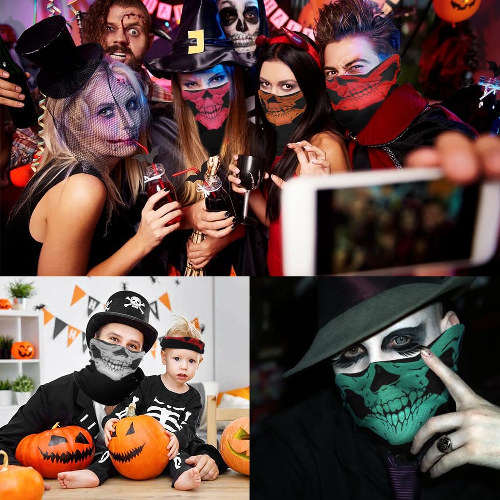 STHIRA Face Mask for Bikers 7 Pcs Set for Halloween with Quick Dry Breathable Soft Polyester | UV Protection for Men