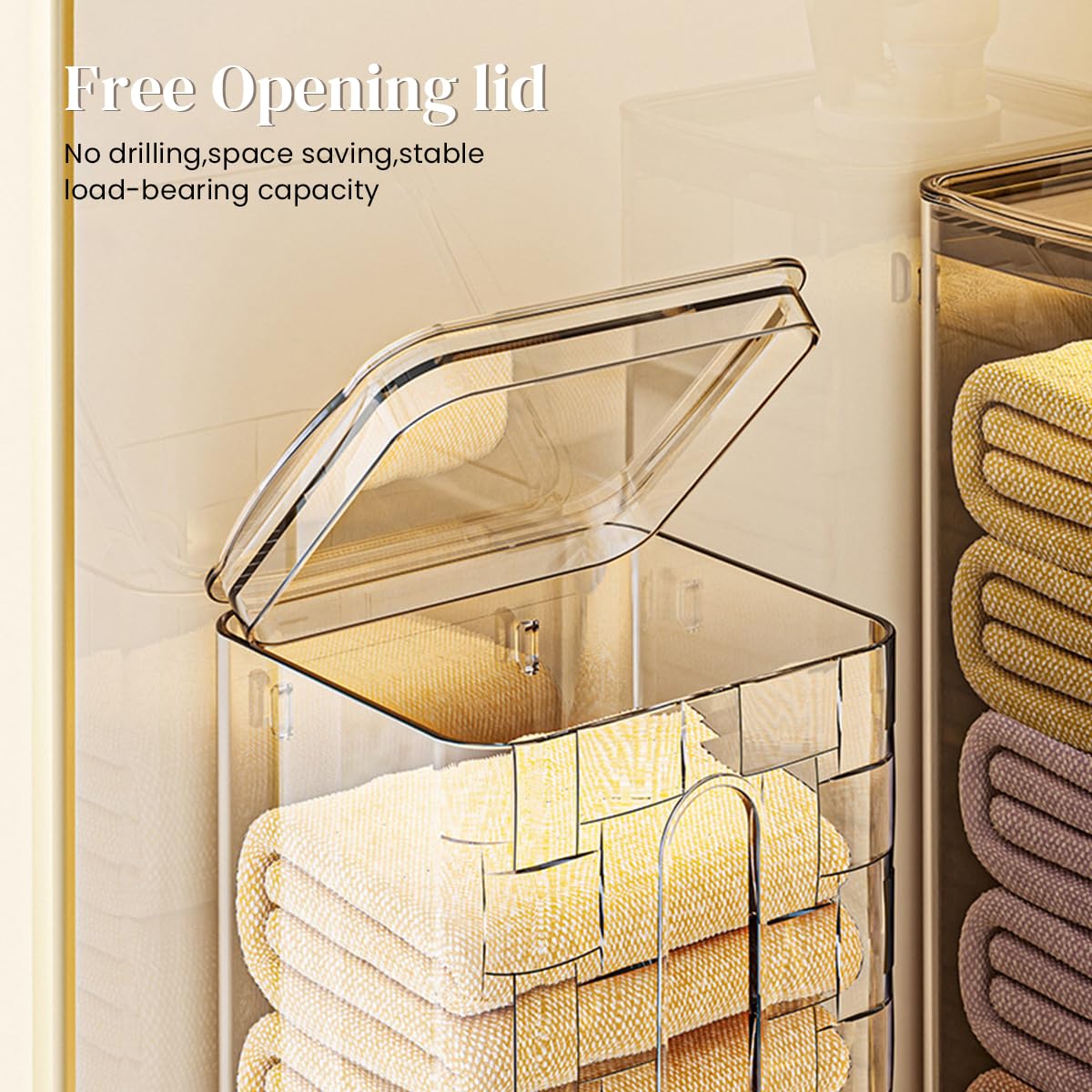 HASTHIP Wall Mount Underwear Organizer for Socks and Ties with Clear Acrylic Design | Space Saving Drawer Storage Box