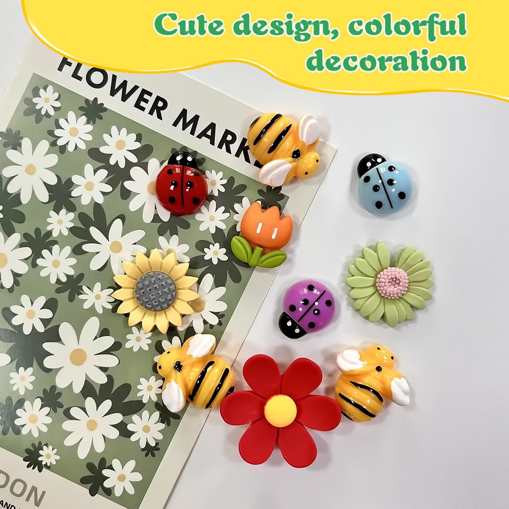 HASTHIP Cartoon Fridge Magnets for Kitchen Decoration with Strong Hold 10 Pack Resin Set