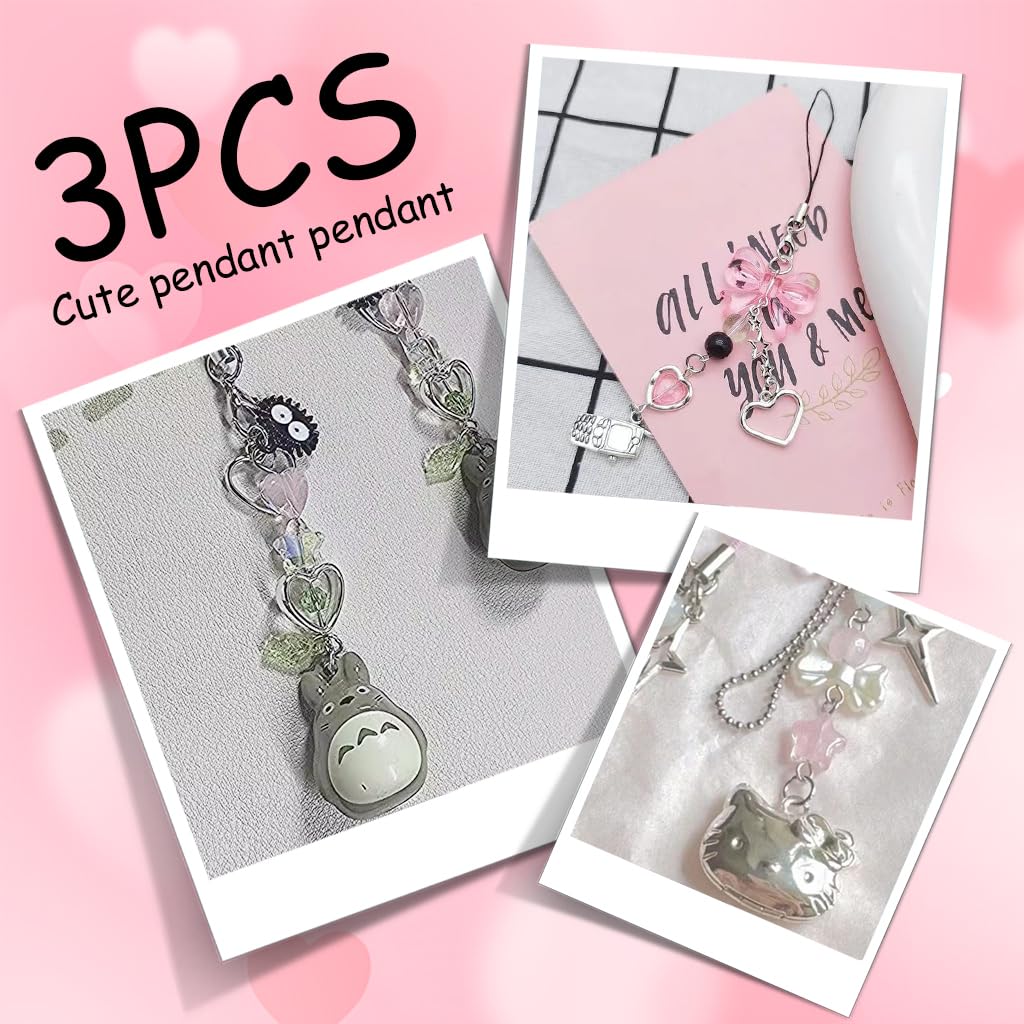 ZORBES Butterfly Pendant Phone Charms for Bags and Keychains 3 pcs Set with Hanging Loop | Acrylic Jewelry for Girls