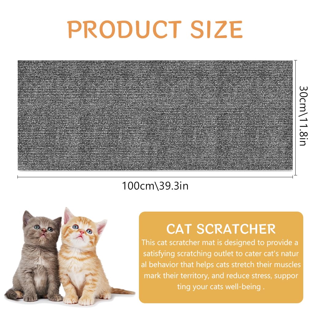 Qpets Cat Scratch Pad for Wall and Floor Furniture Protection 30x100cm Grey 3pcs