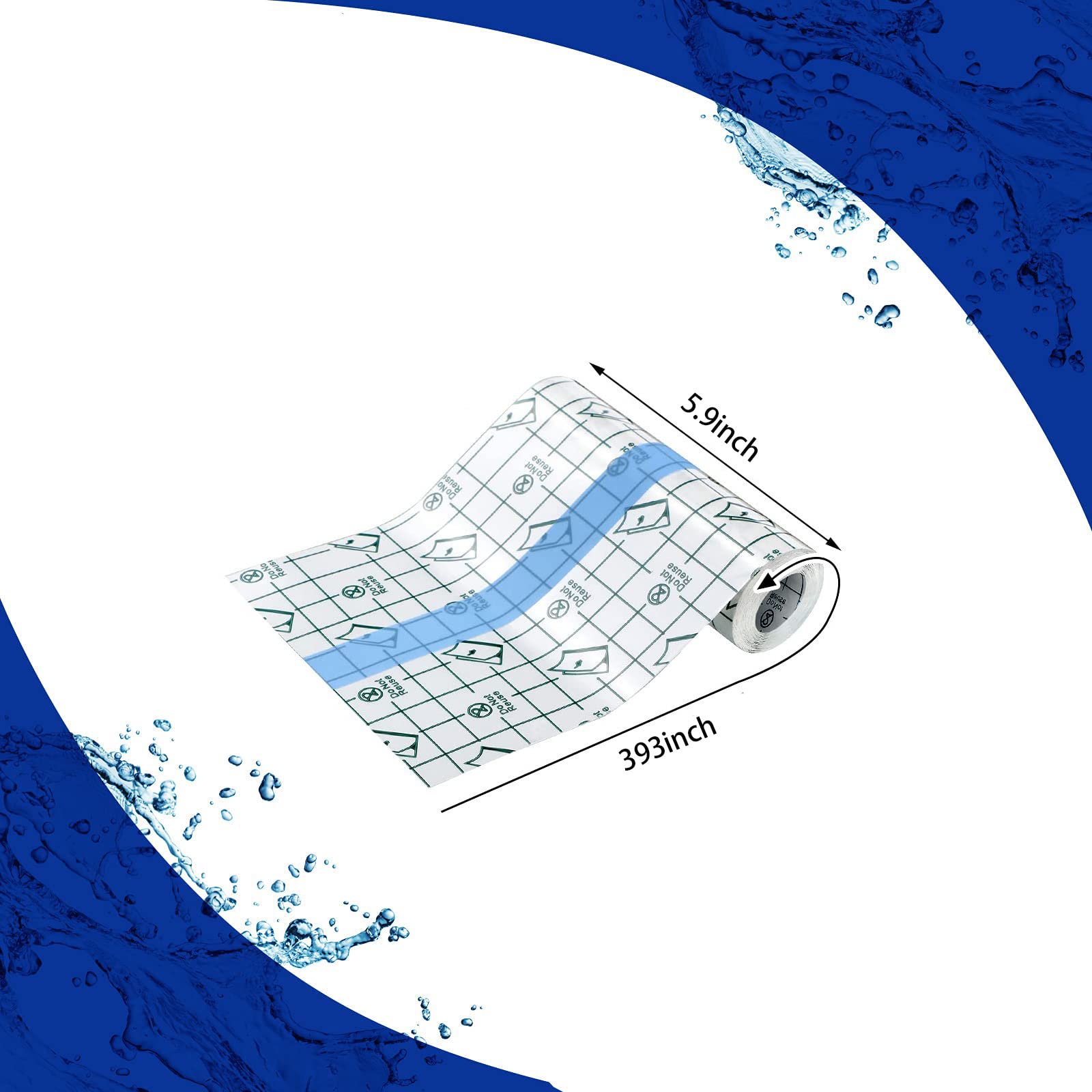 HANNEA Transparent Stretch Adhesive Bandage for Wound Healing with Grid Cut Design 15 cm x 10 m | Waterproof PU Film for Tattoo Aftercare