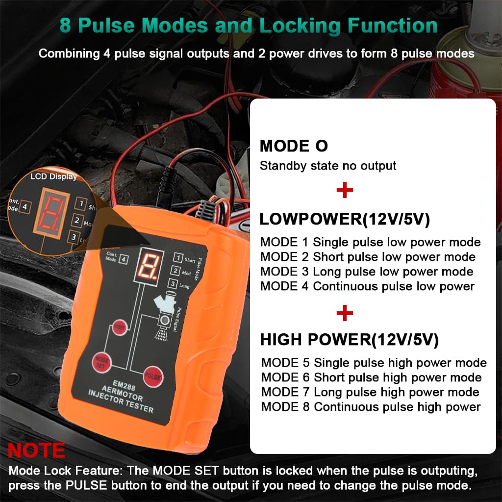 STHIRA Car Fuel Injector Tester Kit with Digital Display and Test Leads | Portable Case