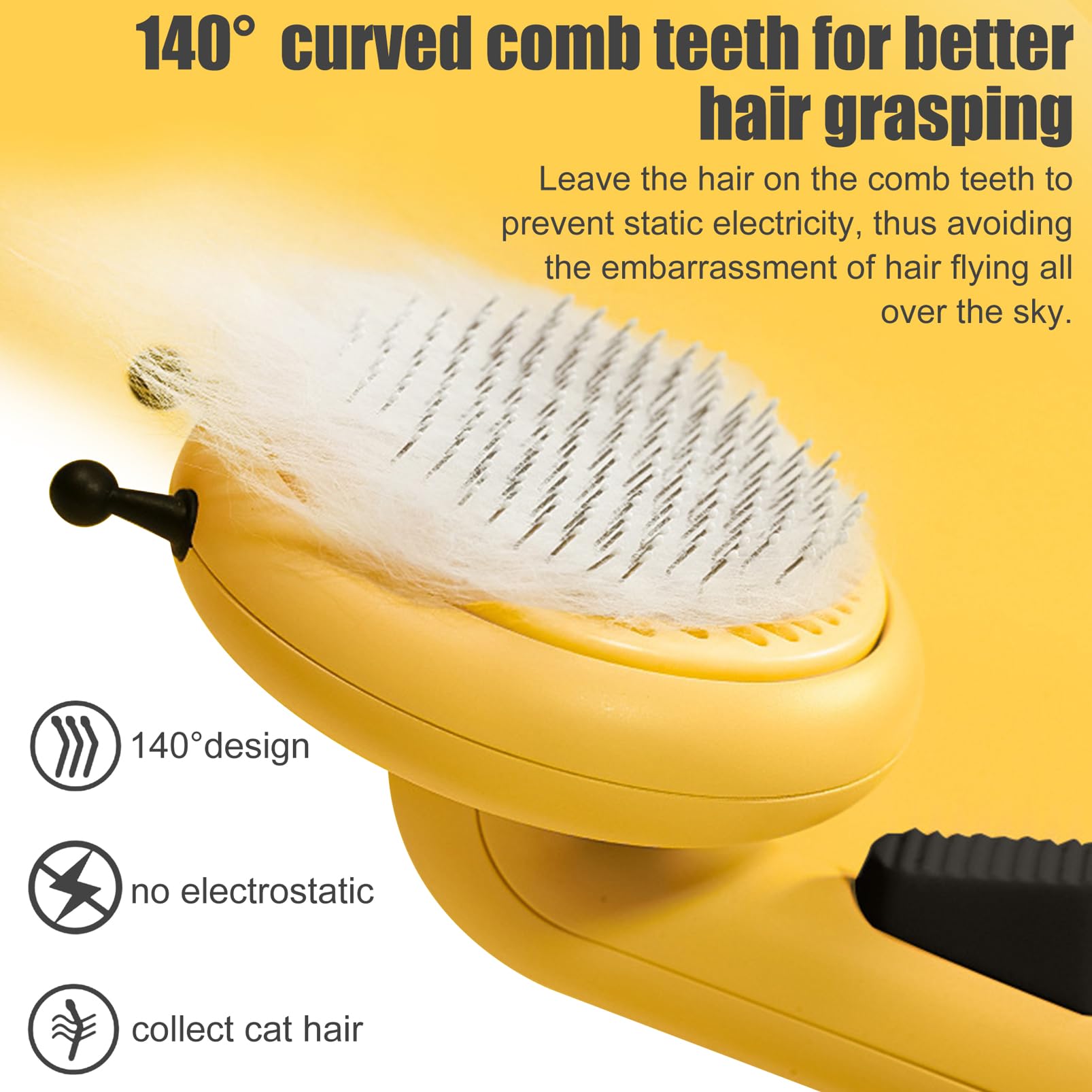 Qpets® Grooming Brush for Dogs and Cats Slicker Hair Brush Honey Bee Design Remove Mat Shedding Brush for Cats & Dogs Gently Massage Hair Comb for Dogs Pet Grooming Comb for Dog