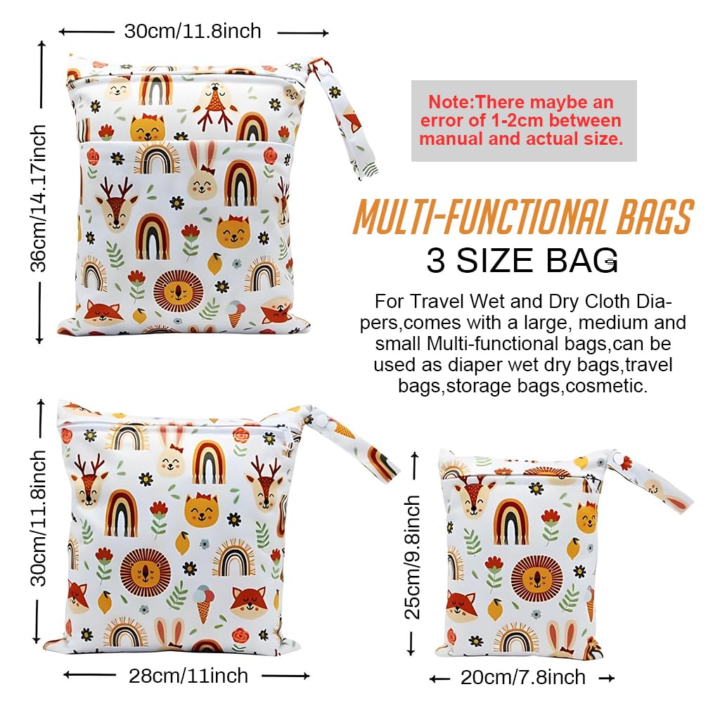 SNOWIE SOFT Baby Diaper Pouches for Travel with Zip-Up Closure and Hand Strap | 3 Sizes
