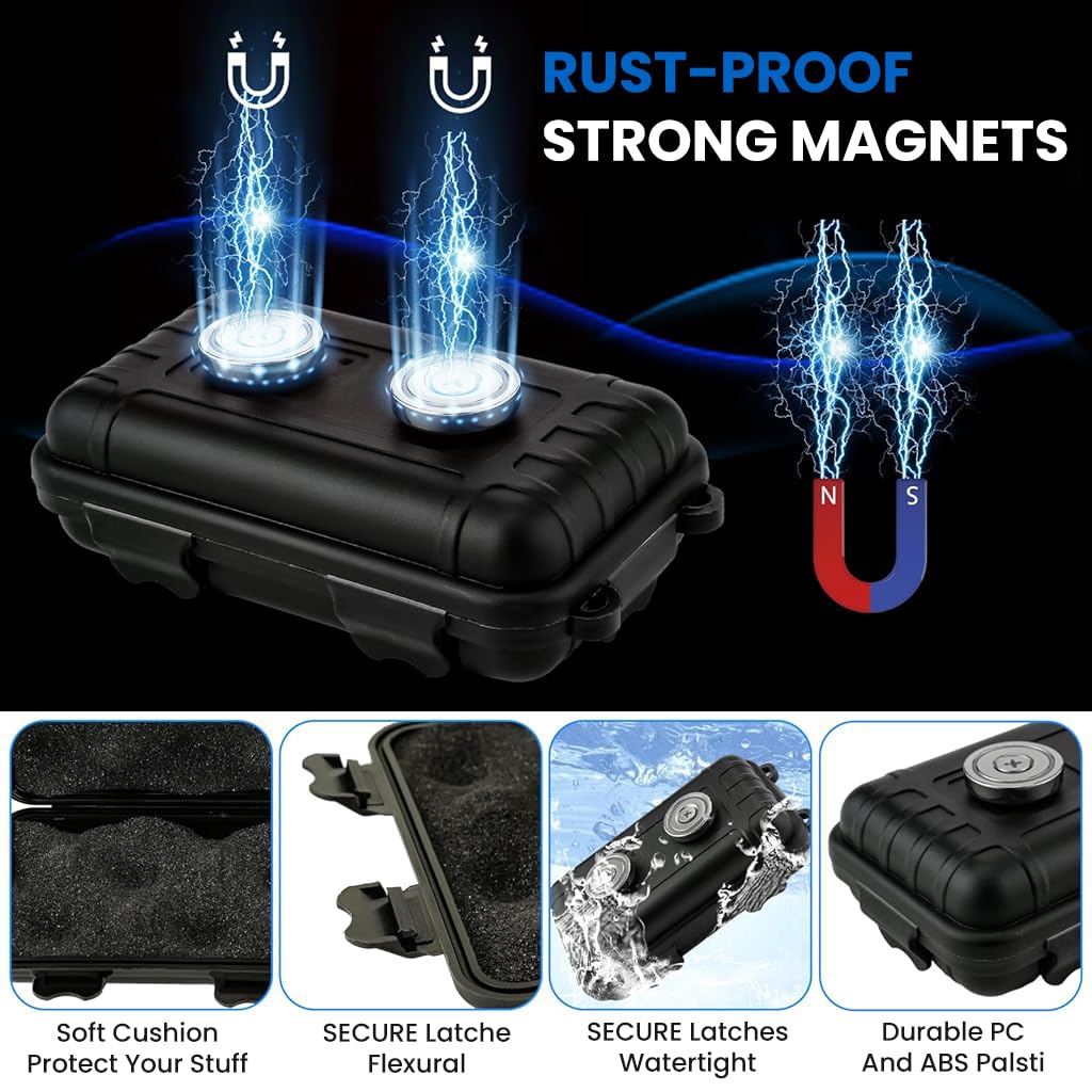 ZIBUYU Magnetic Tool Box for Workshops and Travel with 4 Snap Locks and ABS Waterproof Shell