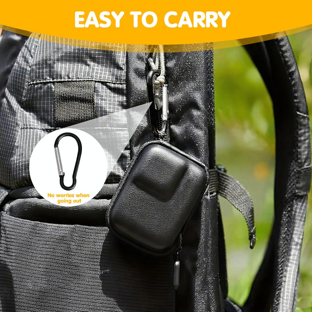ZORBES Small Carry Case for DJI Action 5 Pro 4 3 with Dual Zipper and Carabiner Clip | EVA Hard Shell Travel Bag
