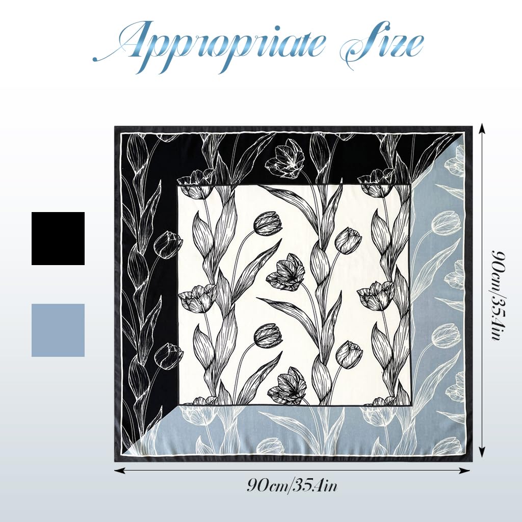 SANNIDHI Head Scarf for Women featuring Floral Print Fleece-like Texture 90×90 cm | Versatile Hair Wrap and Pillow Cover