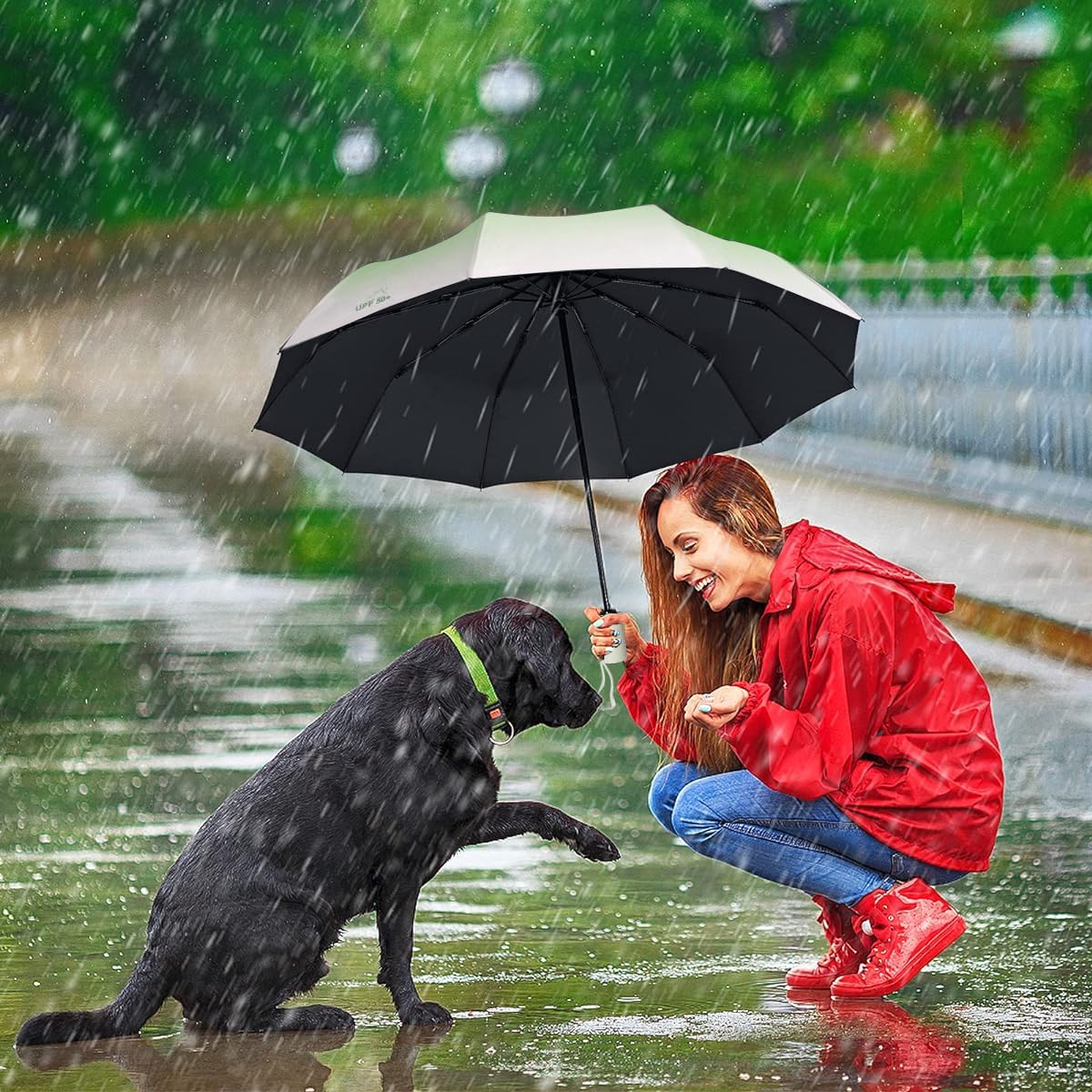 PALAY Sun Travel Umbrella for Women with UPF 50+ UV Protection and 190T Water‑Repellent Fabric