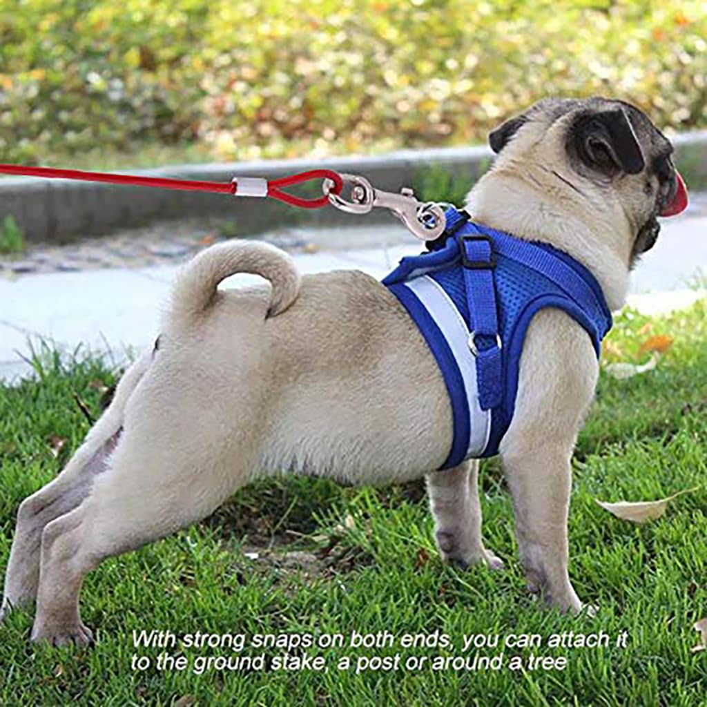 ZIBUYU Dog Belt for Large Pets featuring 9.1 m Length and Metal Buckle | Red Heavy-Duty Leash