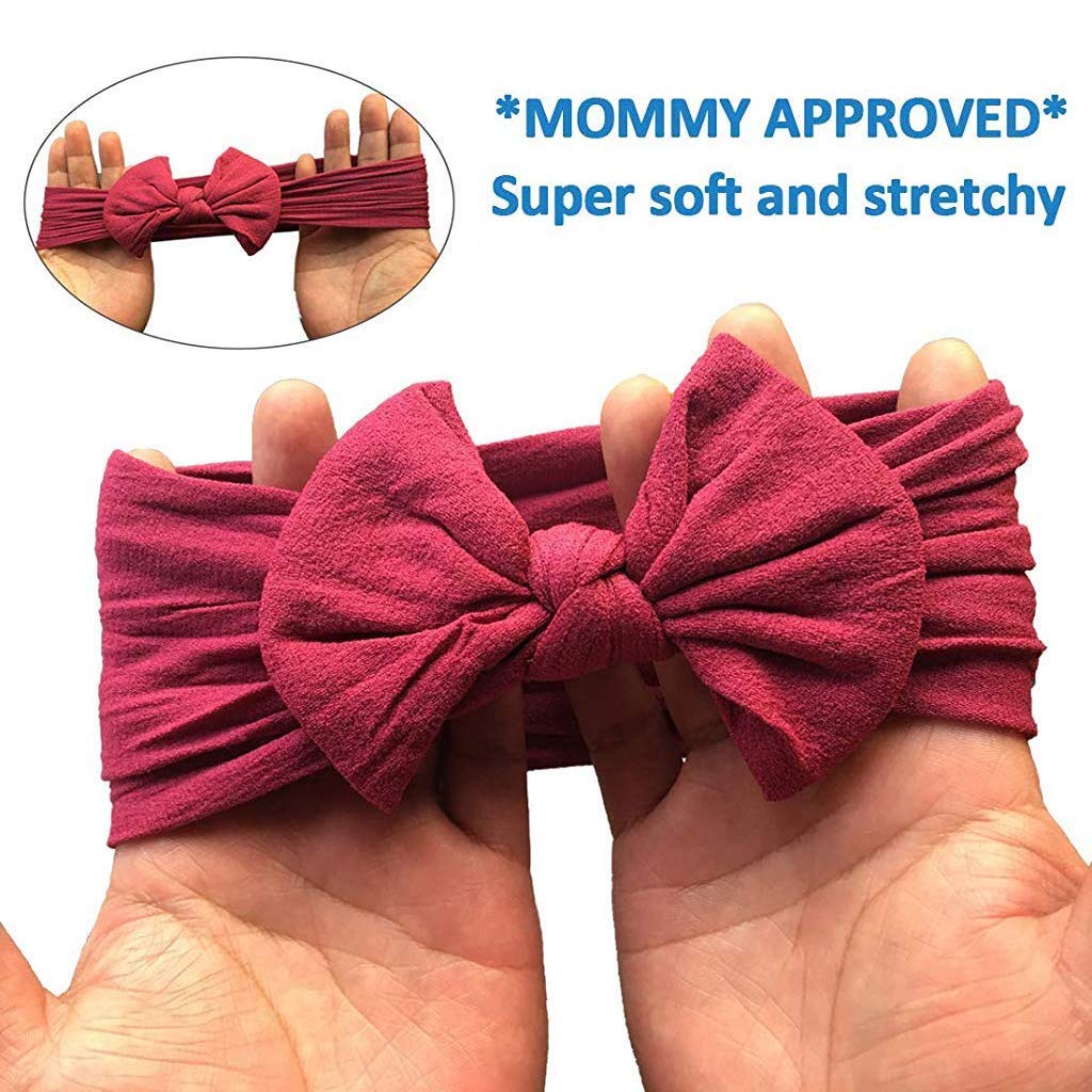 SNOWIE SOFT® Cotton Headbands Turban Knotted Girls Hairband Super Soft and Stretchy Hair Wrap for Baby Girls, Pack of 6 - Multicolor