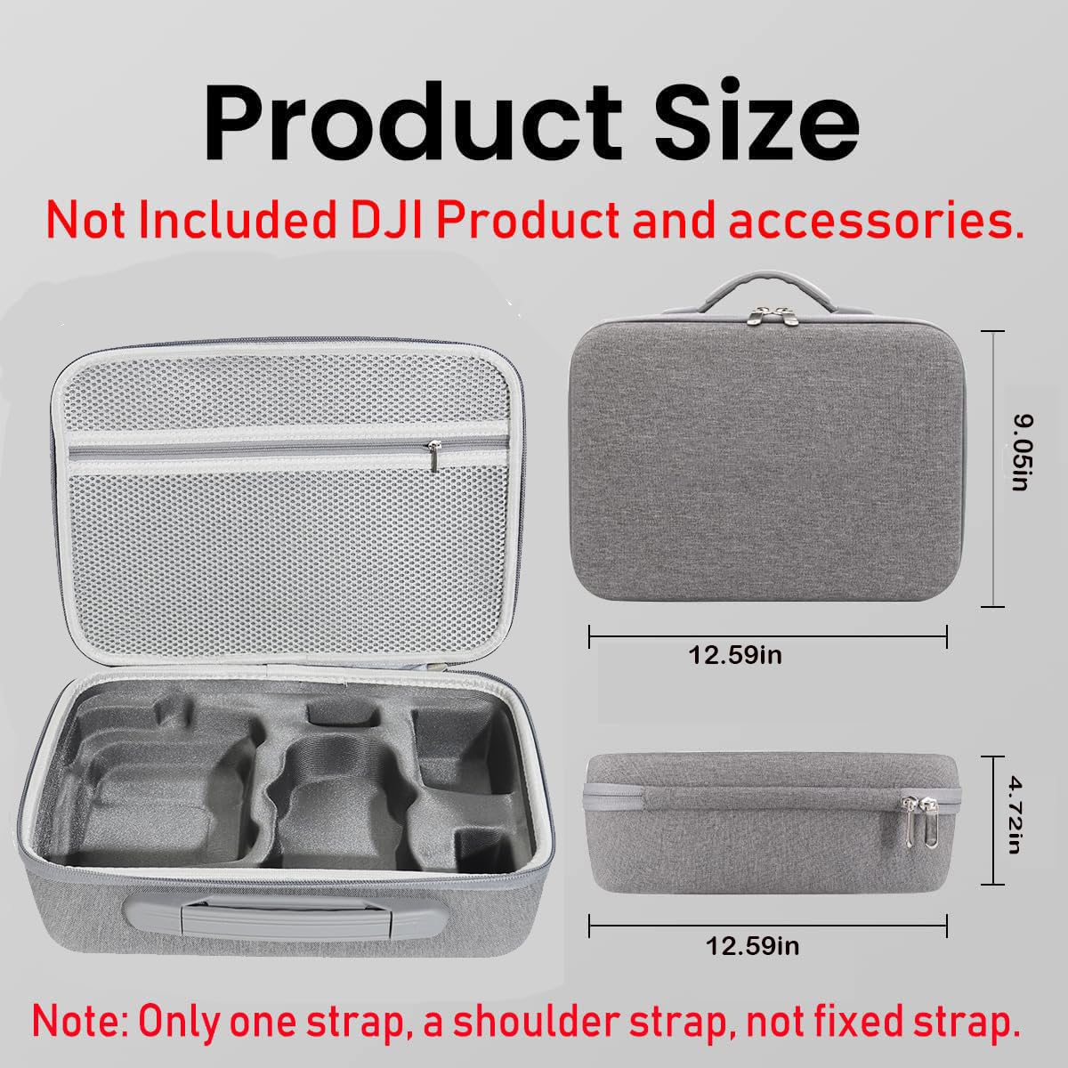 HASTHIP Carrying Case for DJI Mini 3 Pro, Portable Compact Storage Bag Hard Case Set with Strap Storage Travel Case Compatible with DJI Mini 3 Pro and Drone Controller Accessories Bag (Case Only)