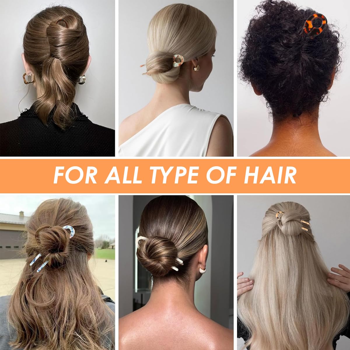 MAYCREATE Hair Pins for Women 6 PCS Set featuring Double Notch Locking Mechanism | for Thin and Thick Hair