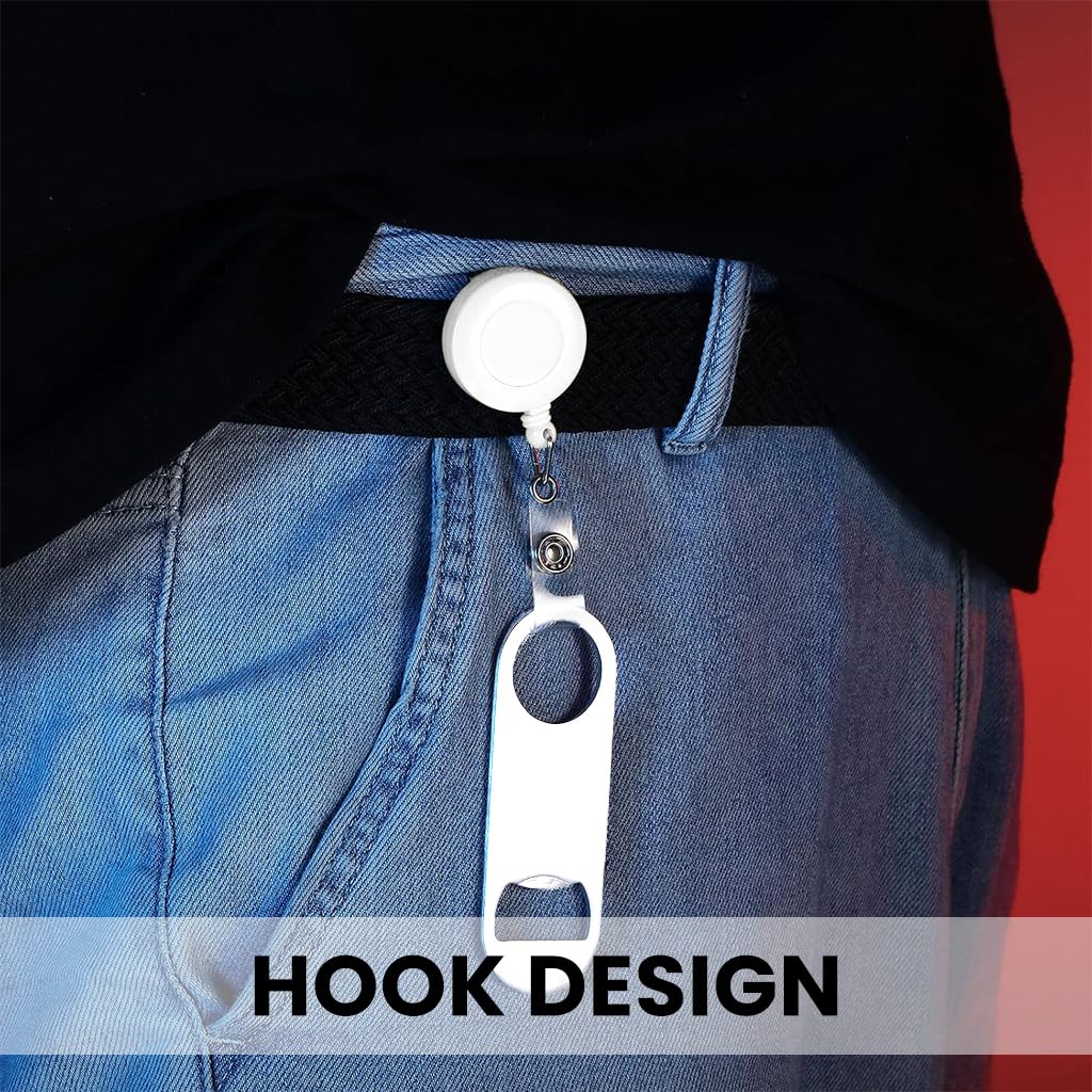 Supvox Bottle Openers for Travel and Camping with Telescopic Design and Belt Clip | Pack of 4 Stainless Steel