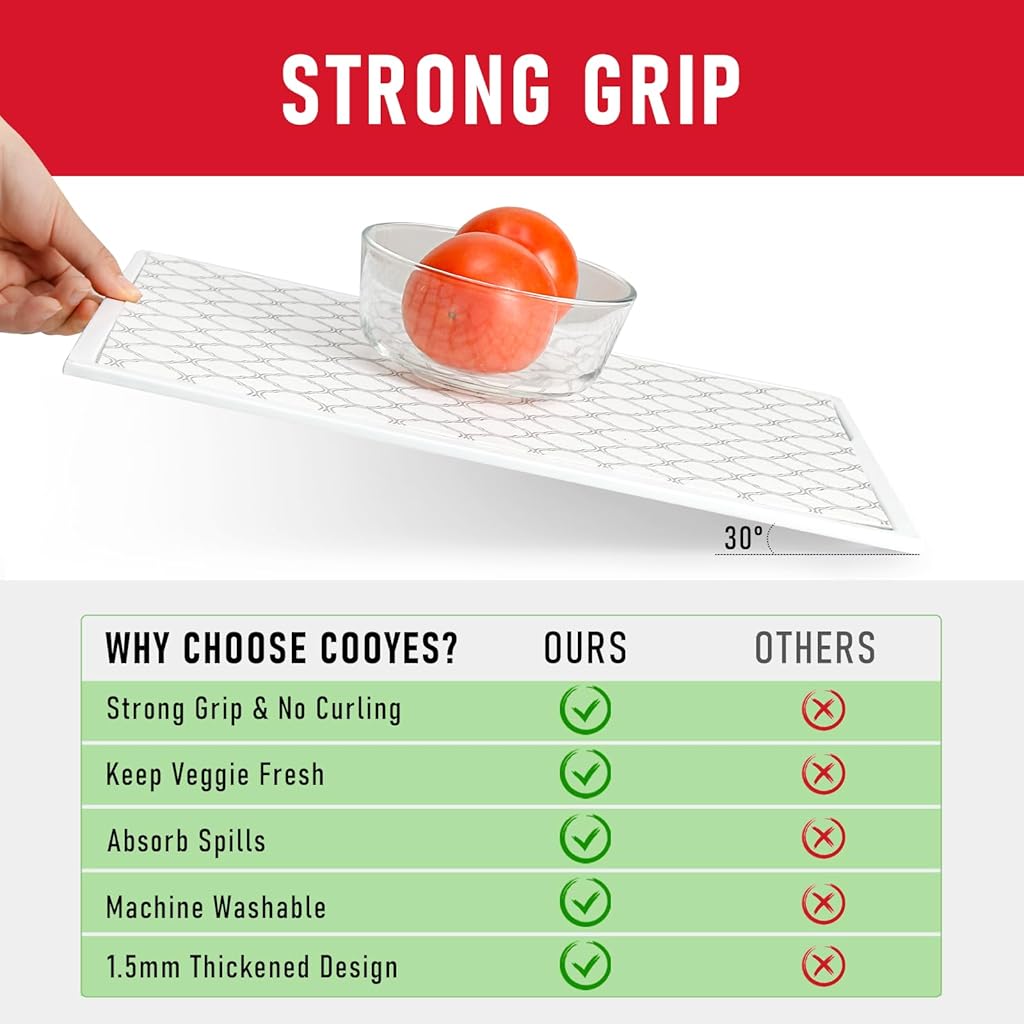 Supvox® 2-in-1 Fridge Mats and Fresh-Keeping Shelf Liners, Absorbs Excess Moisture, BPA-Free,6 Pack, 12