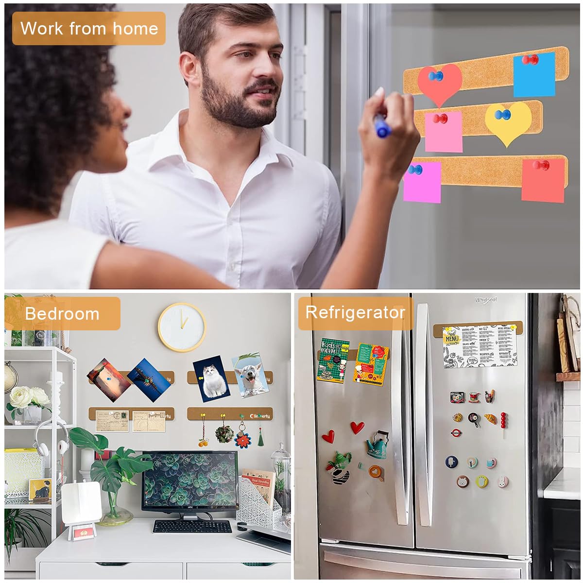 Climberty Felt Bulletin Board Combo for Home with 11 Boards and 85 Pins | Notes and Photos Display