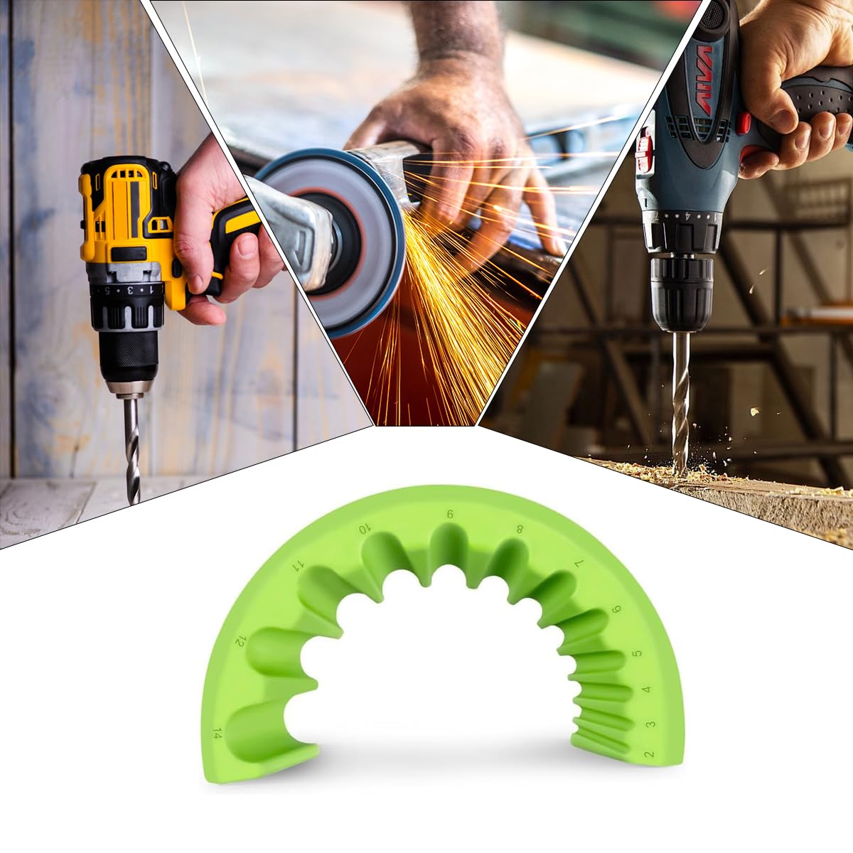 Serplex Drill Bit Sharpener Jig for 2–14mm Bits with 10 Grooves and ABS Build | DIY Use