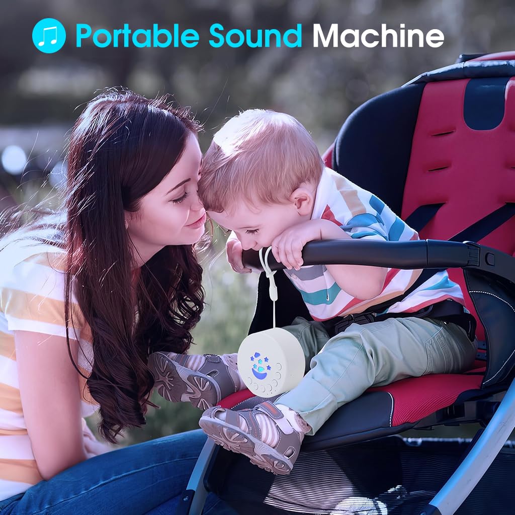 ZORBES White Noise Machine for Baby featuring 7 Color Night Light and 18 Melodies | USB Rechargeable 40x47mm Sleep Aid