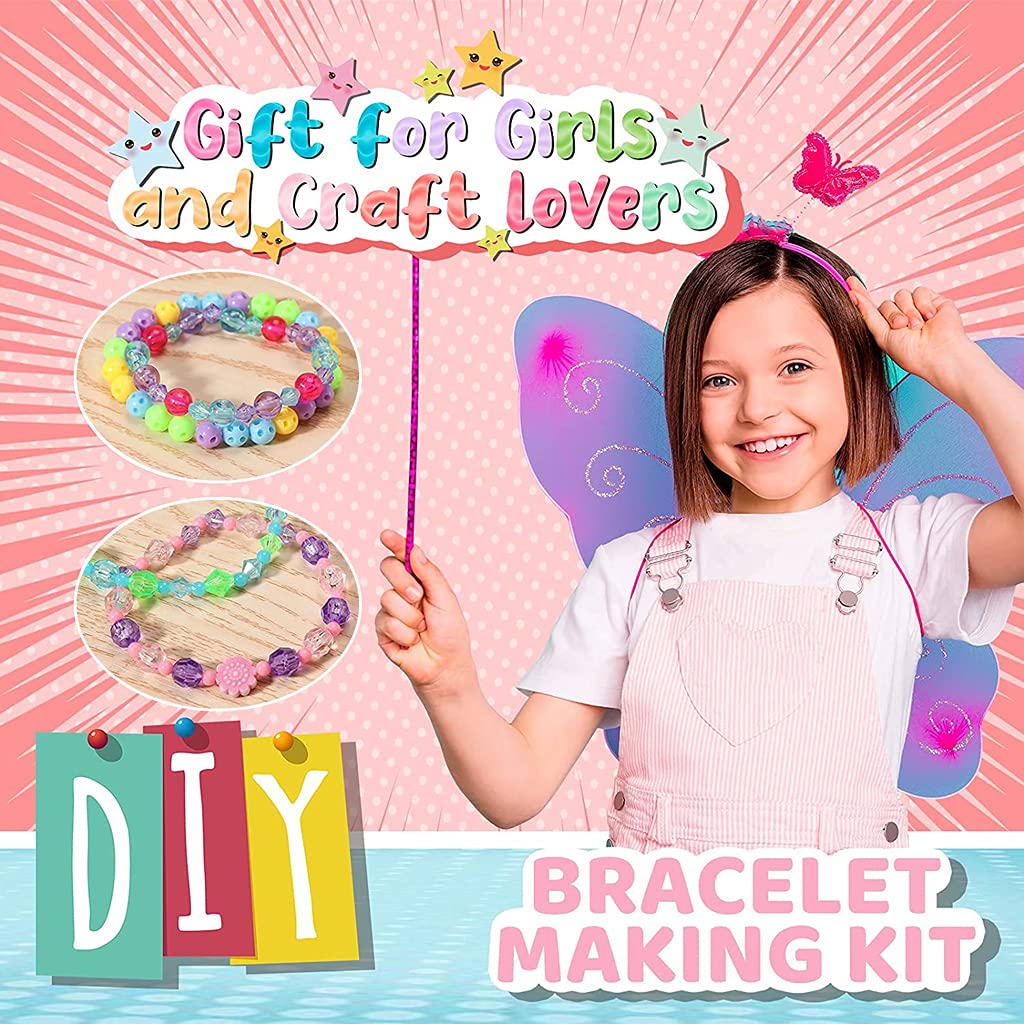 SANNIDHI Jewelry Making Kit for Kids with Colorful Beads and Elastic Cords | Ages 6–12