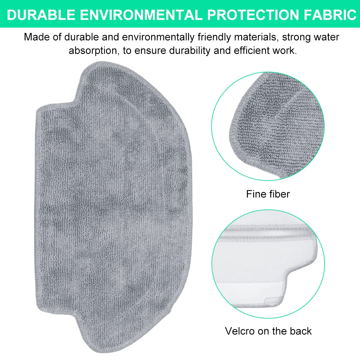 Verilux Accessories Compatible with Mi Robot Vacuum-Mop P - Wet Mop Rag & Dry&Wet Mop Rag, 2 Pcs Mop Cloth Pads Replacement Parts Acccessory for MIJIA STYJ02YM