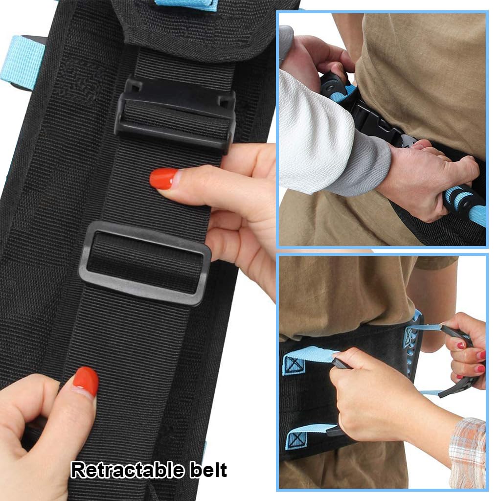 Hannea Gait Belt for Elderly Patients with 4 Handles Adjustable 35–50 in Nylon | Walking Assist Aid