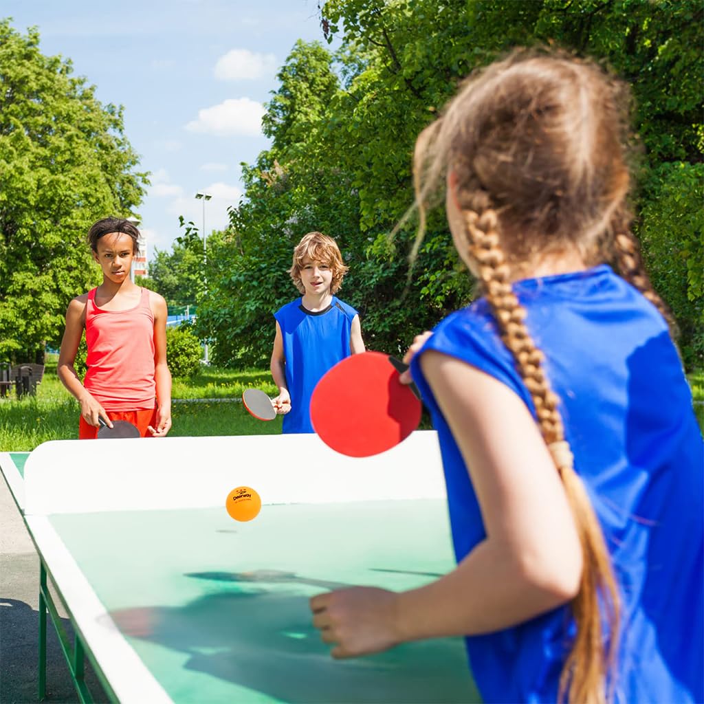 Proberos Table Tennis Racquet Set with 7 Layer Wooden Handle and 10 Percent Larger Blade | Includes 2 Paddles 3 Balls and Storage Bag