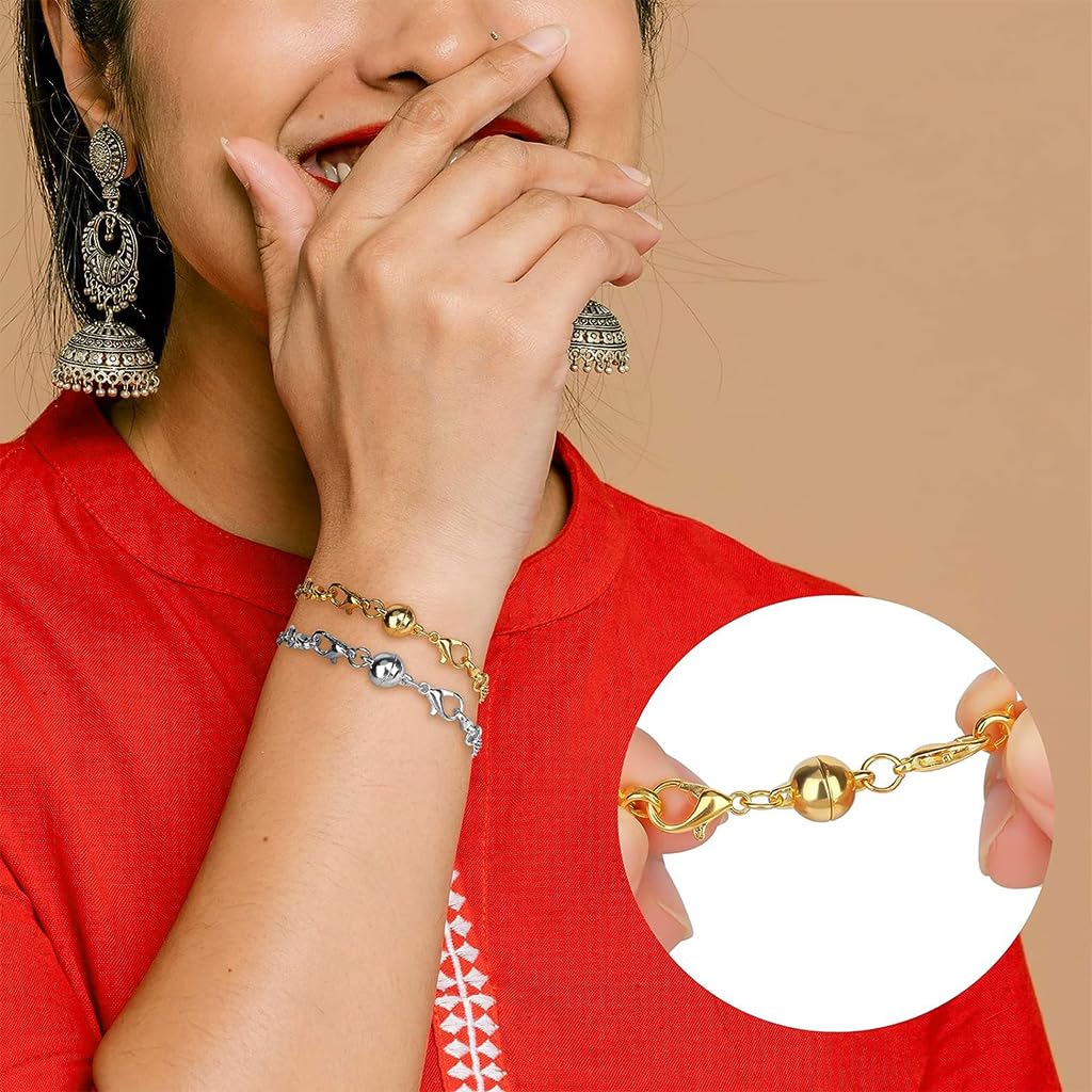 SANNIDHI Chain Extender for Jewelry with Lobster Clasp | 12 Pieces Silver and Golden Set