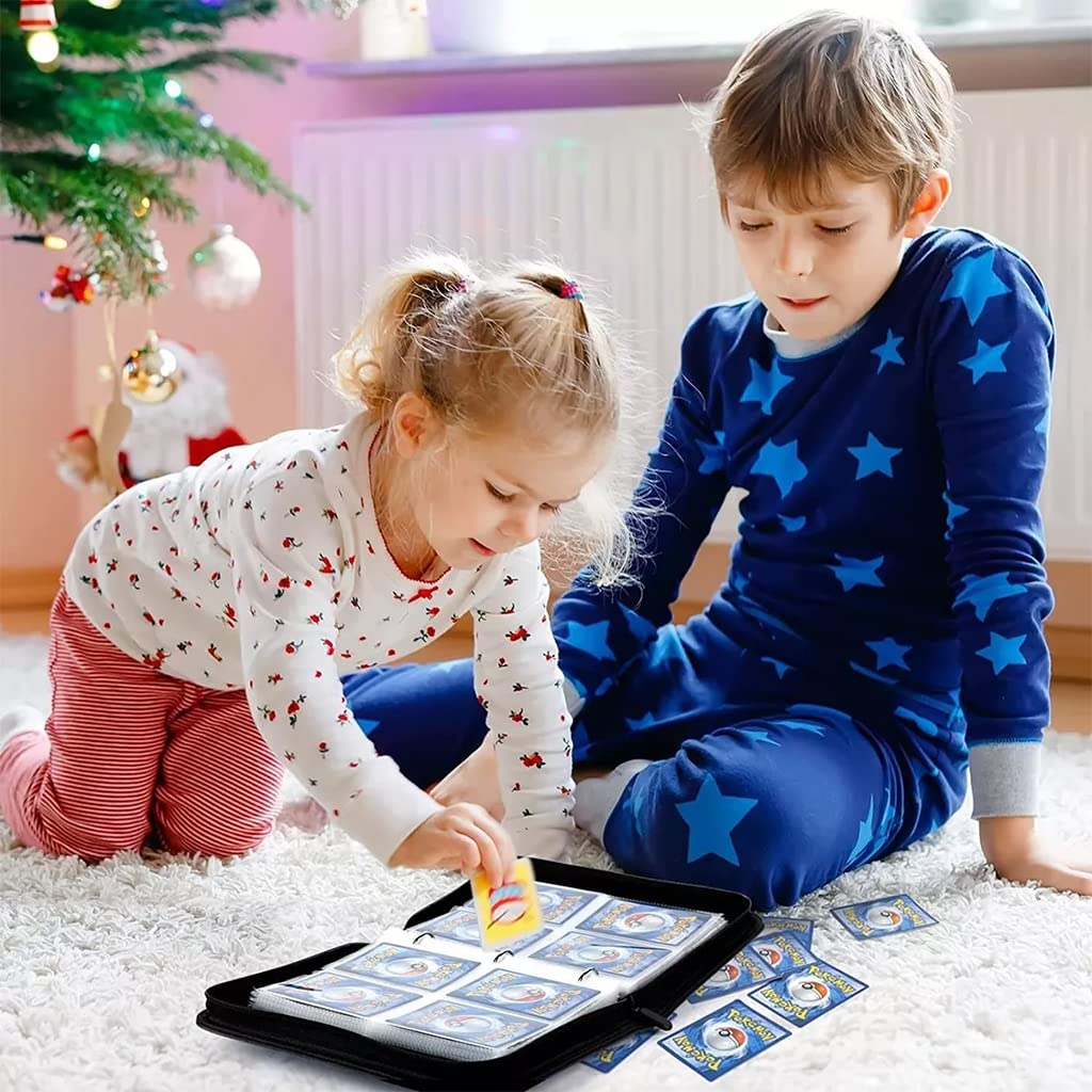 PATPAT Pokemon Card Binder for 400 Trading Cards with Hard Shell PU Cover and Zipper | Gift for Kids