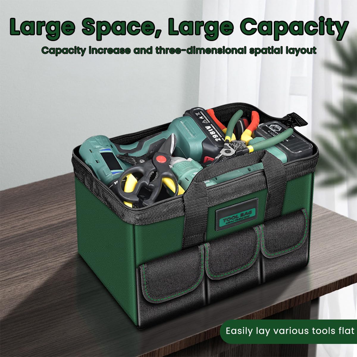 Serplex Tool Bag for Electricians and Plumbers with 8 Pockets 33x21x25 cm | 1680D Oxford Base