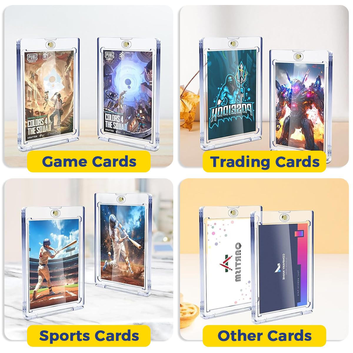 PATPAT Card Holders for Trading Cards 10pcs 35 pt Case with Clear Acrylic Protection | Ideal Display for MTG and Sports Cards
