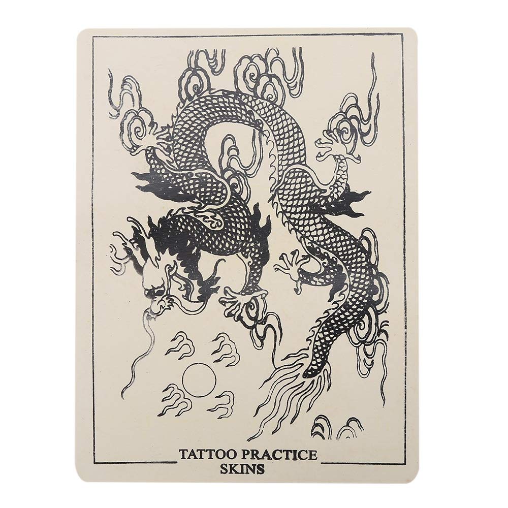 Hannea Tattoo Kit for Practice with 15 x 20cm Skin and 8 Wrap Coils | Black UK Plug