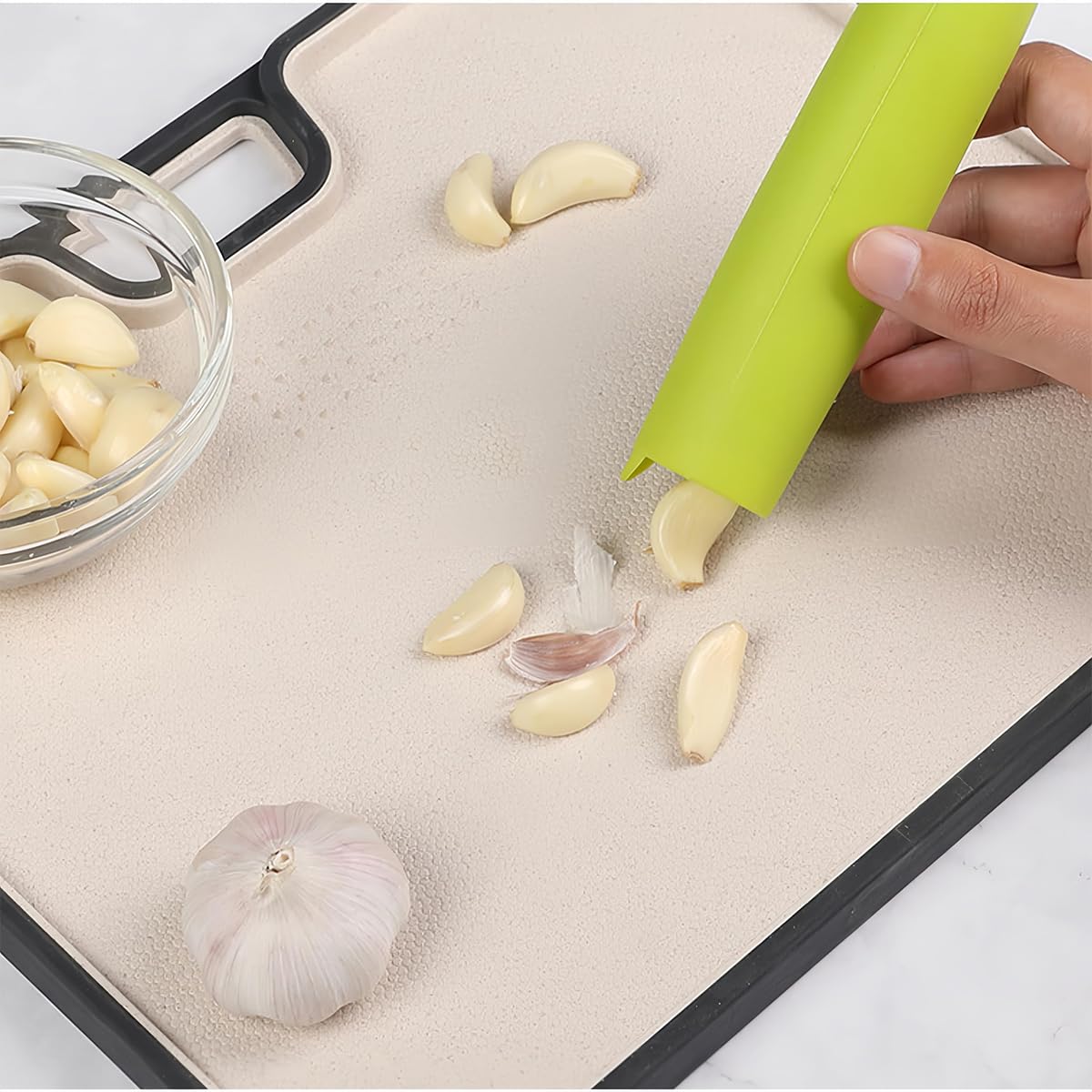 Supvox Garlic Peeler 3 Pack for Quick Skin Removal with Friction Pouch Design | Silicone Kitchen Tool