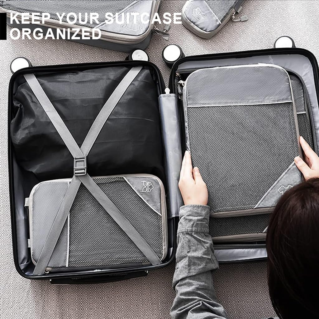 PALAY® 6pcs Travel Organizer Bag Storage Bag Clothes Organizer Bags with 6 Sizes Transparent Travel Pouch Zipper Travel Bags Travel Luggage Organizer Bags for Socks, Underwear, Shirts, Coats