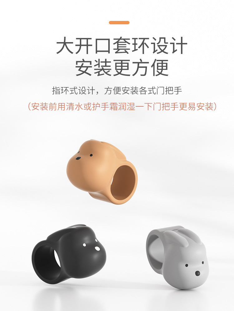 SNOWIE SOFT 4ps Door Stoppers Door Handle Cover - Silicone Door Knob Guard Wall Shield - Door Handle Bumper Silencer for Home ＆ Office Walls White, Gray