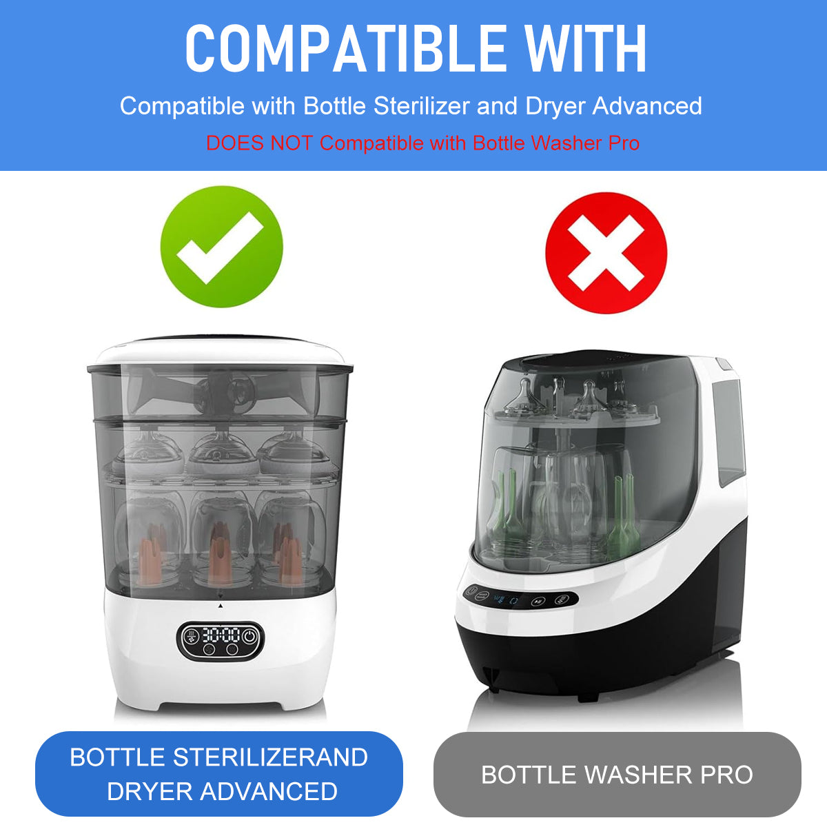 HASTHIP 6Pcs Baby Bottle Dryer Advanced HEPA Filter Compatible with Brezza, Replacement HEPA Filter Sterilizer Spare Bottle Dryer Advanced Filters for Baby Brezza Gentle Drying System