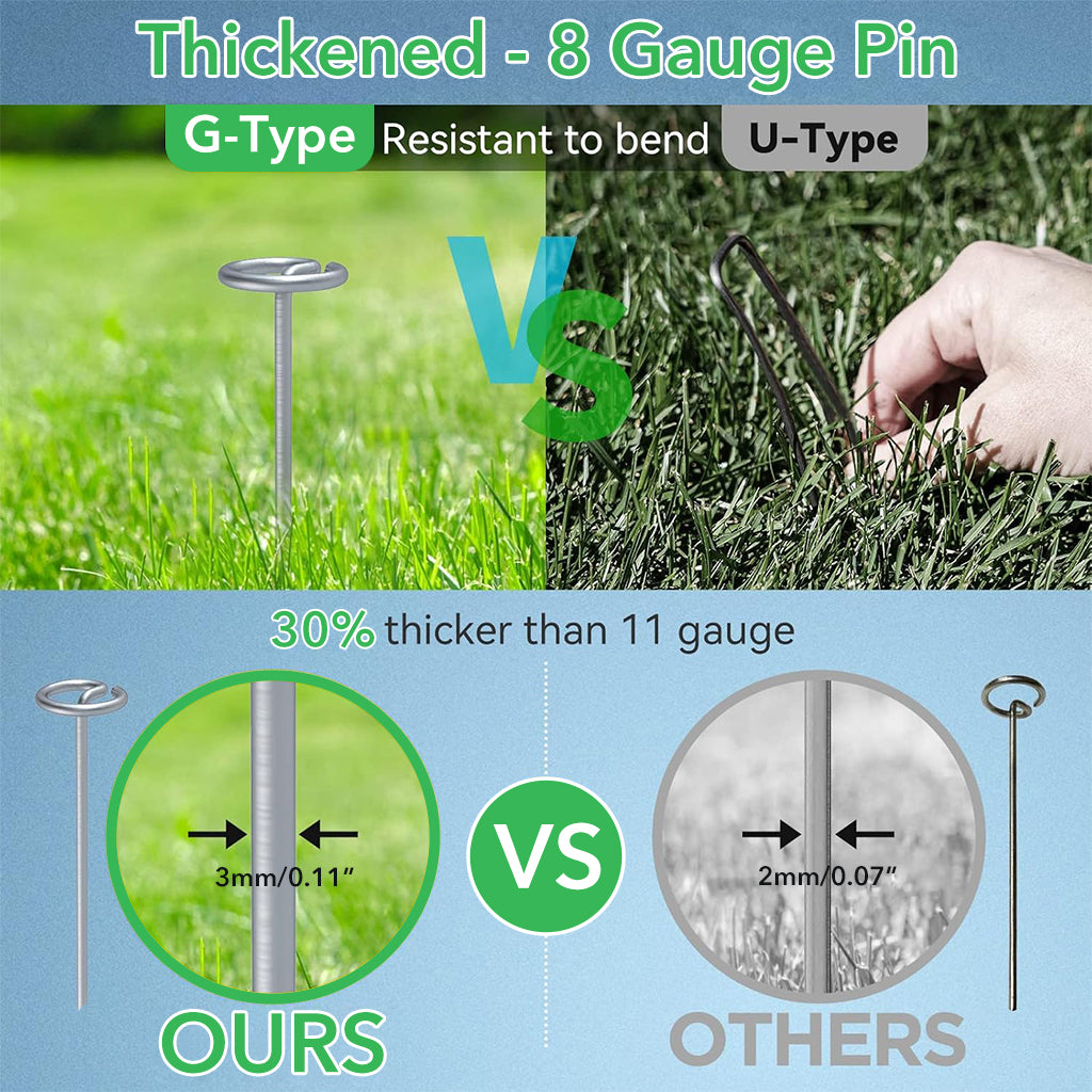 HASTHIP 30pcs Landscape Staples 5.98 Inches Turf Steel Ground Nails Multi Purpose Camping Windproof Nails