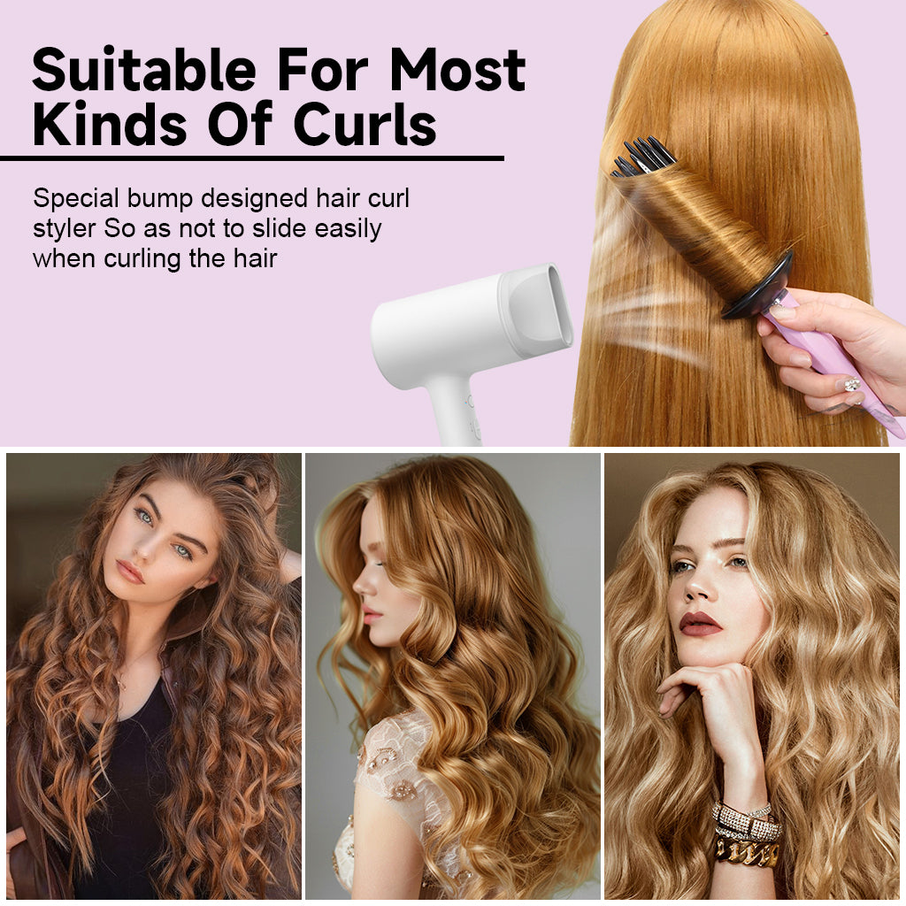 MAYCREATE Hair Roller Comb for Women, Hair Styling Tools for Curly Hair, Heatless Curler Hair Curling Tools for Hair Dryer, Easy Hair Styler Hair Curling Wand, Wavy Hair Curling Roll Comb