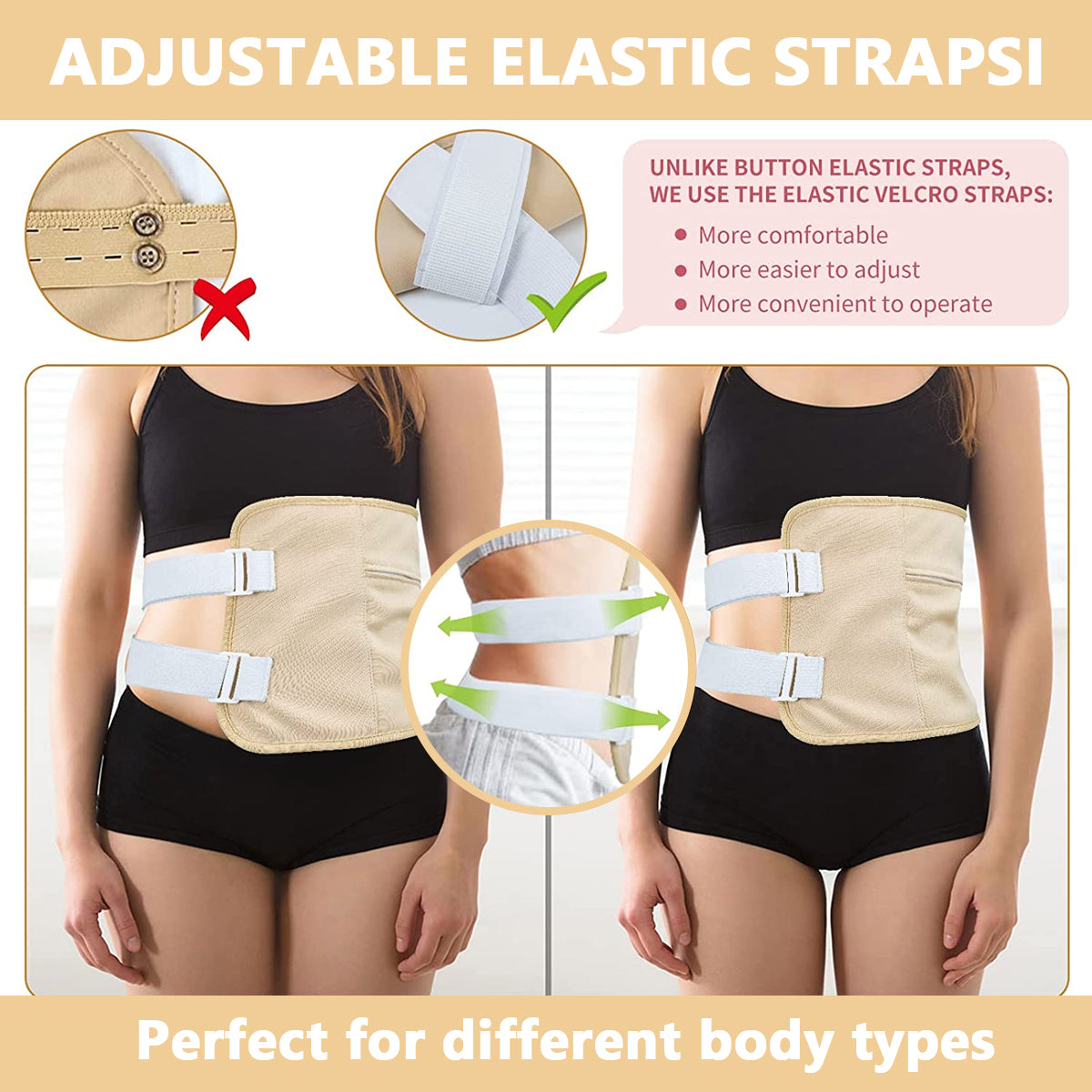 HANNEA Castor Oil Pack, Reusable Organic Castor Oil Packs Wrap for Liver Detox and Fibroids, Castor Oil Pack Compress with Adjustable Strap, Khaki+Pink