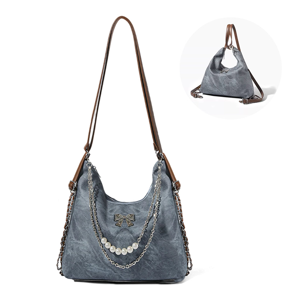 PALAY Shoulder Bag for Women Chic Women PU Hobo Bag Tote Bag Chain Shoulder Bag Convertible 2 in 1 Shoulder Bag Backpack Fashion Casual Hobo Bag