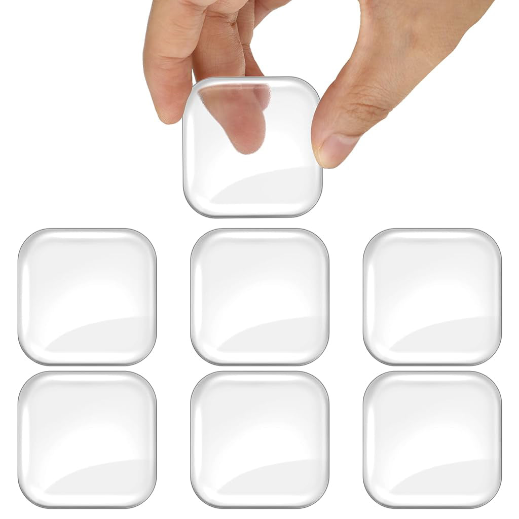 ZIBUYU Door Stoppers Silicone Door Stopper 1.57'' Square Noise Reduction Wall Protectors Self Adhesive Wall Door Knob Stoppers for Room Doors, Bathroom Roors